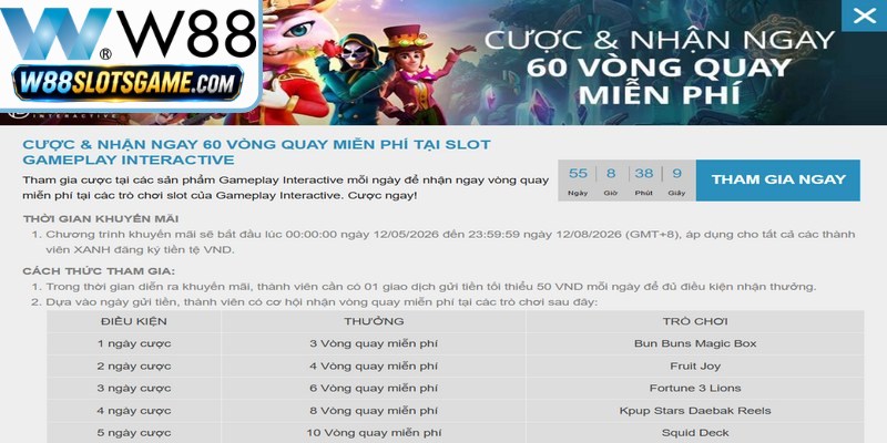 Khuyến Mãi W88 - CTKM Hấp Dẫn, Bùng Nổ Làng Giải Trí 7 Chương trình hoàn trả siêu hấp dẫn cho từng sảnh cược W88
