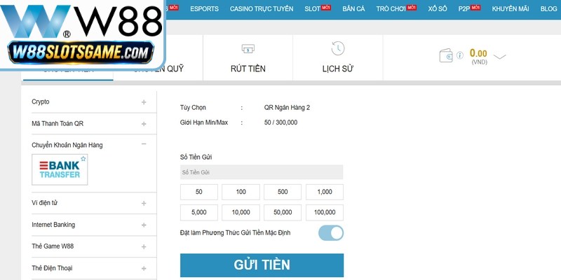 Nạp Tiền W88 - Hướng Dẫn Từng Bước Giao Dịch An Toàn Nhất 5 Các phương thức nạp tiền W88 phổ biến và an toàn nhất năm 2026